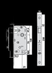 SERRURE ENC BLOCUS R6013Y SATINE' SANS CYLINDRE GT