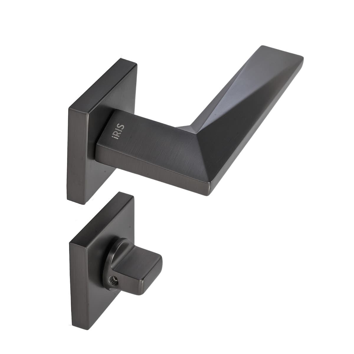 Poignée de Porte GRAPHITE RZ-1001C-08 Sur Rosace carrée COND iRIS STAP